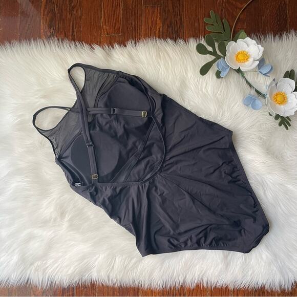 Bleu by Rod Beattie Black Mesh Cut Out One Piece NWOT - Picture 4 of 5